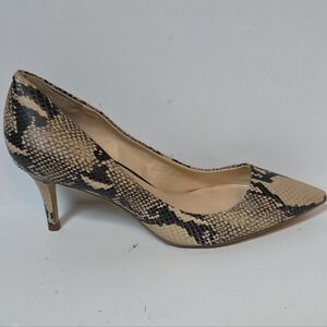 Banana Republic Elegant Snakeskin Patterned Heels Black and Tan Women's Size 7.5